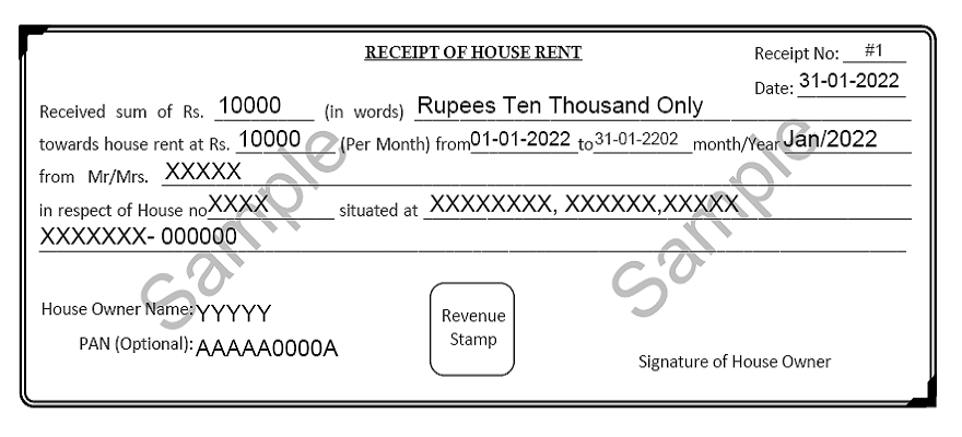 Income Tax Hra Exemption Rent Receipt