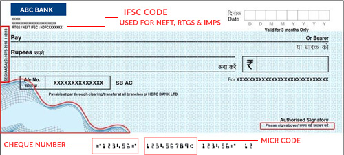 Sample cheque